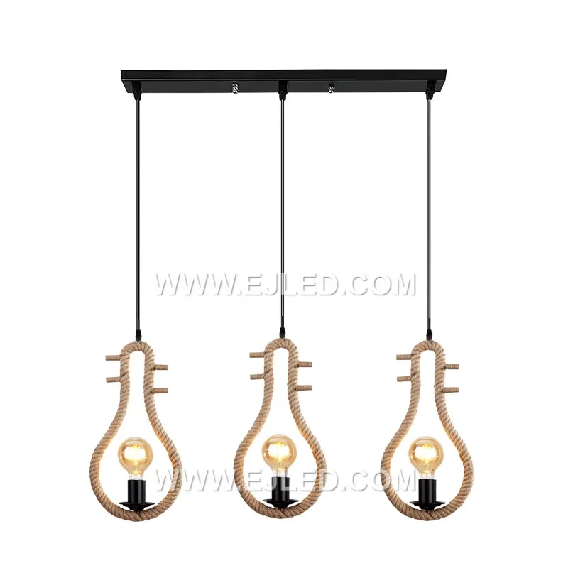 China Lamps Home Decor Chandelier Gourd Lampshade Metal Iron Pendant Light for Farmhouse RP0051