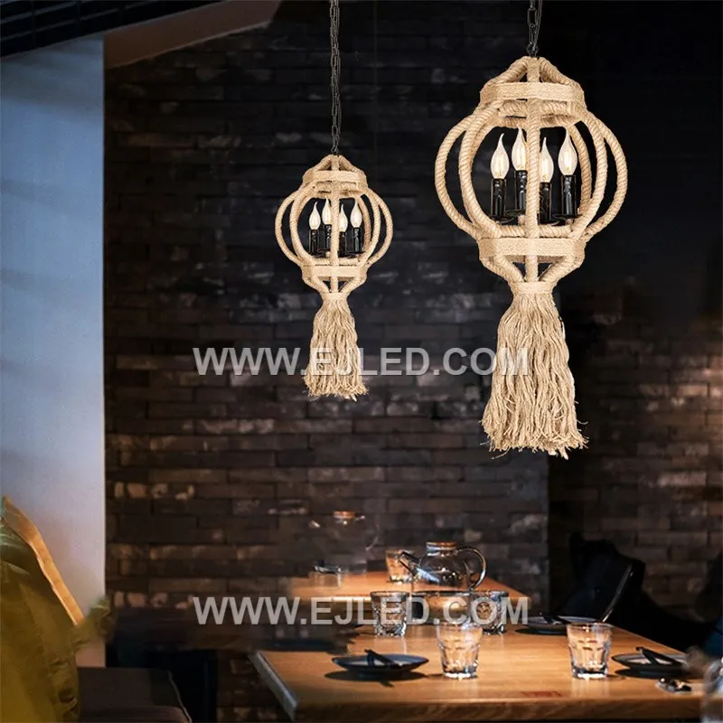 The RP0084 is a broad, dome-shaped pendant woven from natural rattan, featuring four internal lamps. Its open design provides widespread, diffused ambient light, suitable for illuminating larger communal areas. - view 5