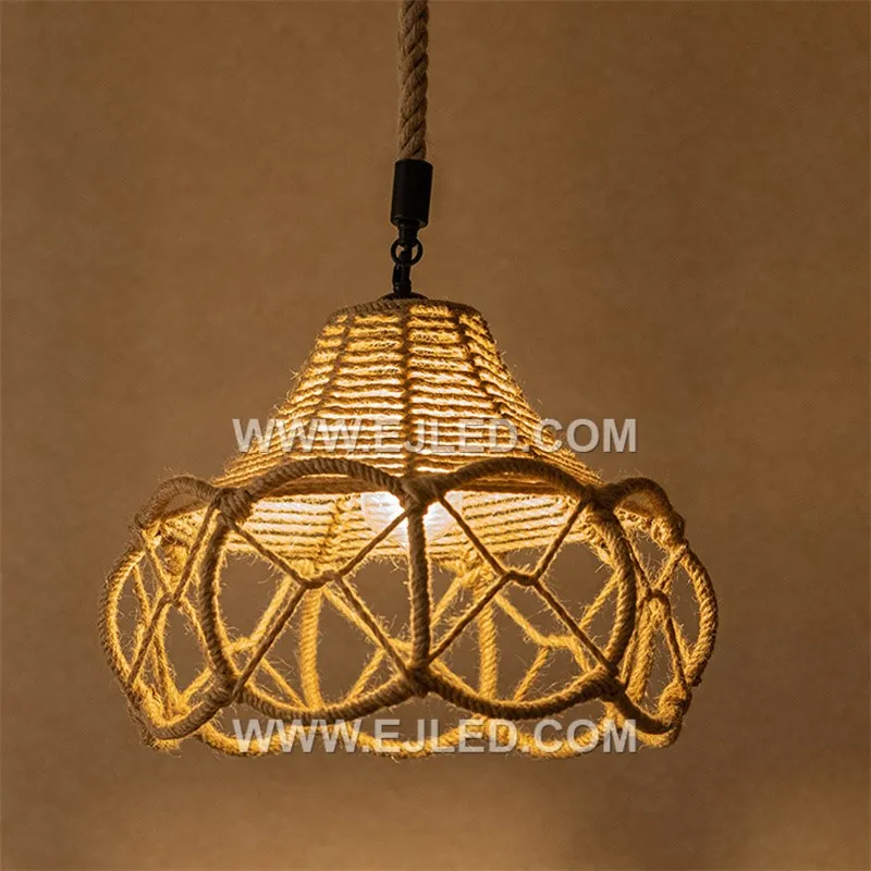 Carefully hand-woven from rattan, this bell-shaped pendant provides focused downward illumination, with its dense weave diffusing peripheral glare. It is ideal for spotlighting tasks or creating intimate ambiances, and suits a decorative LED bulb. - view 3