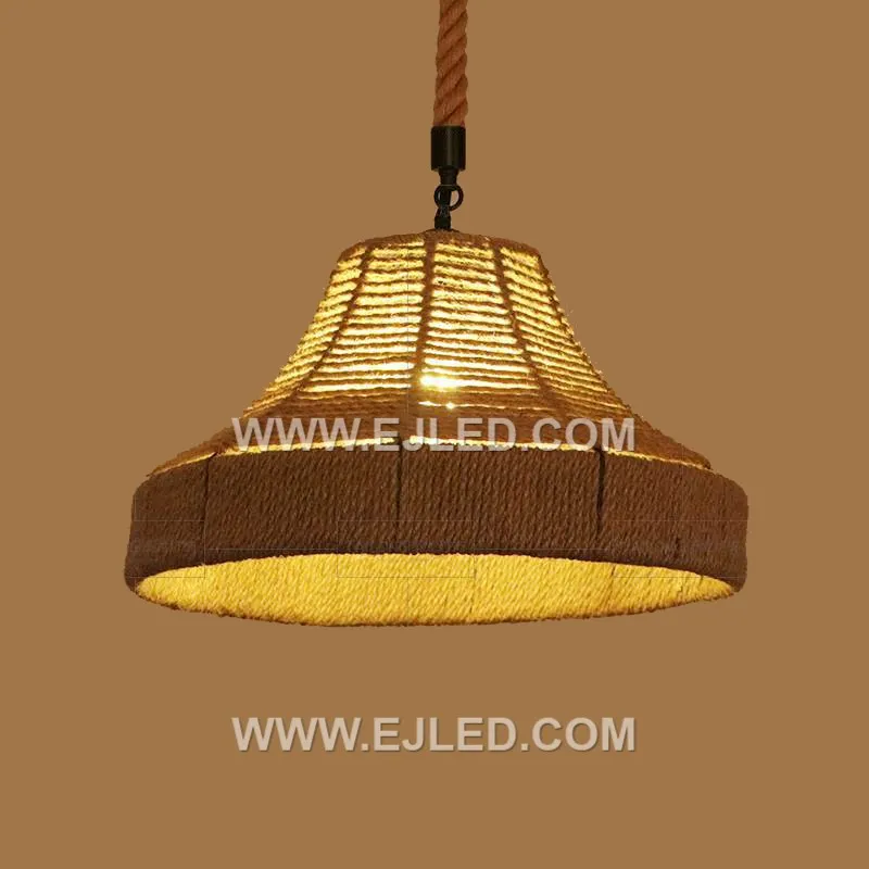 The RP0098 presents a wide, shallow rattan pendant with a uniform weave, ideal for broad ambient illumination over dining tables or large counters. Its open, flattened bell shape projects light generously across a space. - view 4