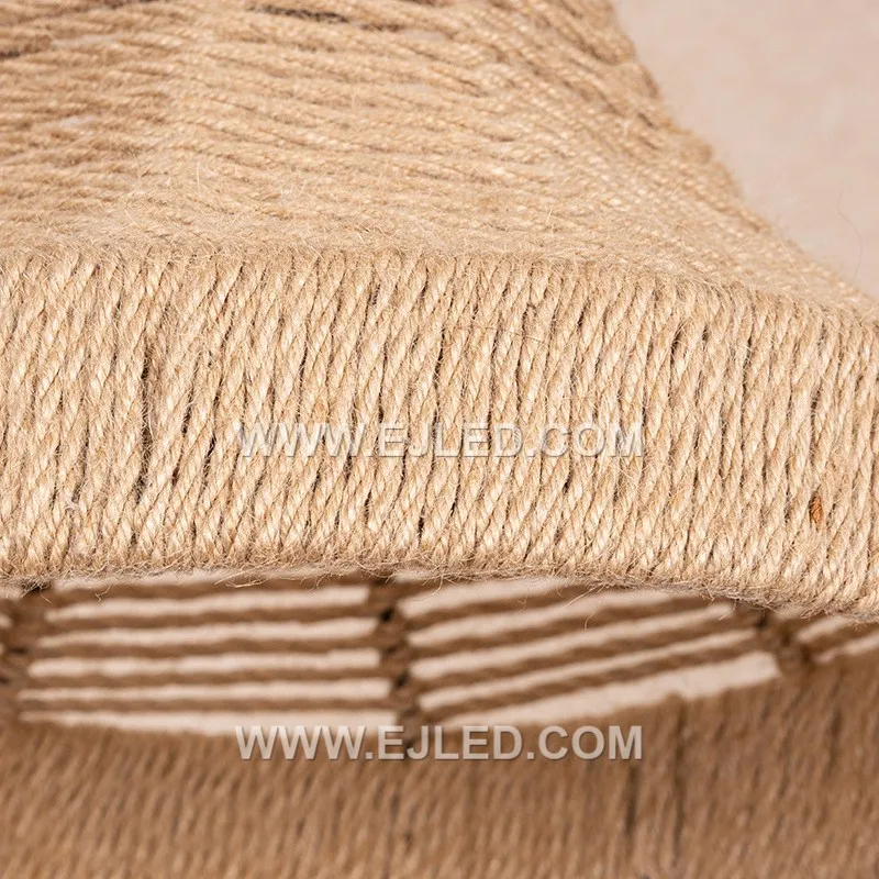 The RP0098 presents a wide, shallow rattan pendant with a uniform weave, ideal for broad ambient illumination over dining tables or large counters. Its open, flattened bell shape projects light generously across a space. - view 7