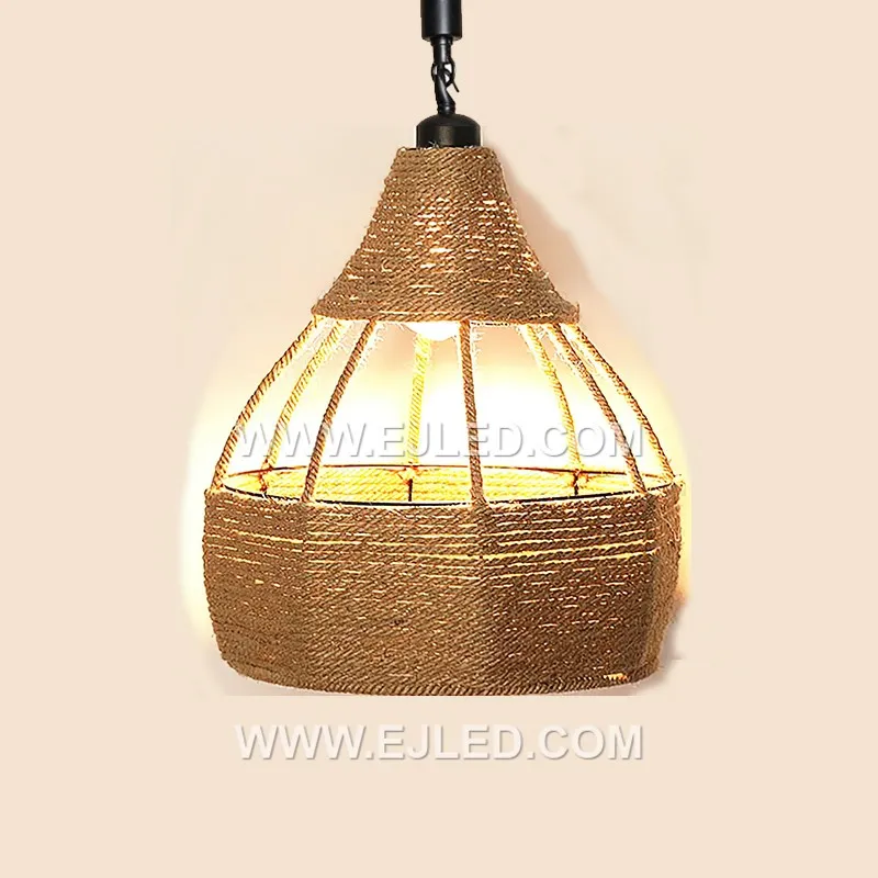 Natural rattan is hand-woven into an open, shallow bowl shape, allowing the light source to remain visible. This RP0101 pendant light offers a broad spread of ambient light suitable for various interior settings. - view 2