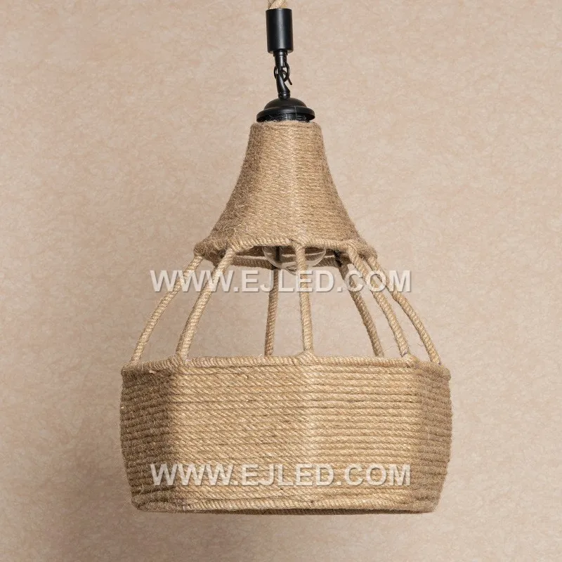 Natural rattan is hand-woven into an open, shallow bowl shape, allowing the light source to remain visible. This RP0101 pendant light offers a broad spread of ambient light suitable for various interior settings. - view 5