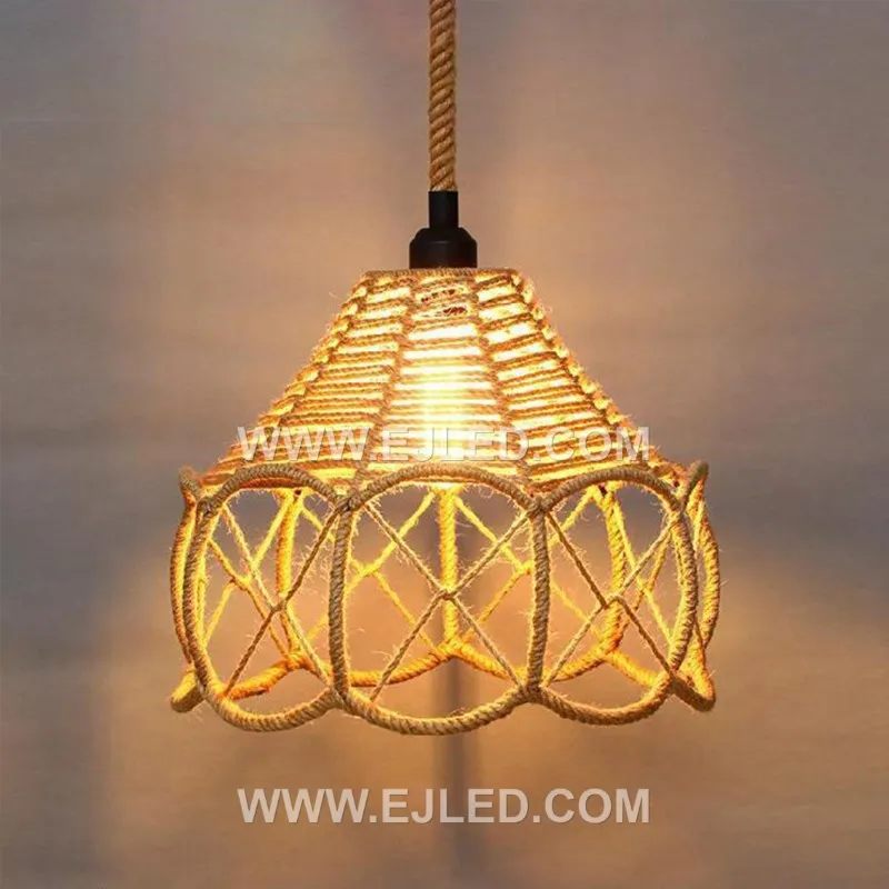 The RP0103 pendant offers a distinct departure from typical open-weave designs with its deep, fabric conical shade. This fixture directs a focused downward light, providing concentrated illumination for task areas or ambient glow.