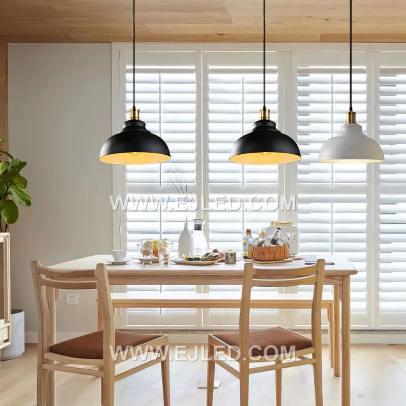 A classic dome pendant, crafted from brass, the MK0006 features a D29 black finish shade. This single-lamp fixture provides downward focused light, making it versatile for bulk orders and various interior applications. - view 5