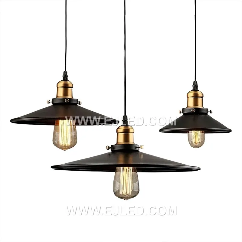 This industrial-style pendant features an iron bowl shade, with an internal wire cage protecting the lamp. Its robust design provides focused downward light, suitable for various commercial or hospitality settings. - view 4