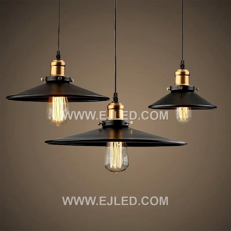 This industrial-style pendant features an iron bowl shade, with an internal wire cage protecting the lamp. Its robust design provides focused downward light, suitable for various commercial or hospitality settings. - view 5