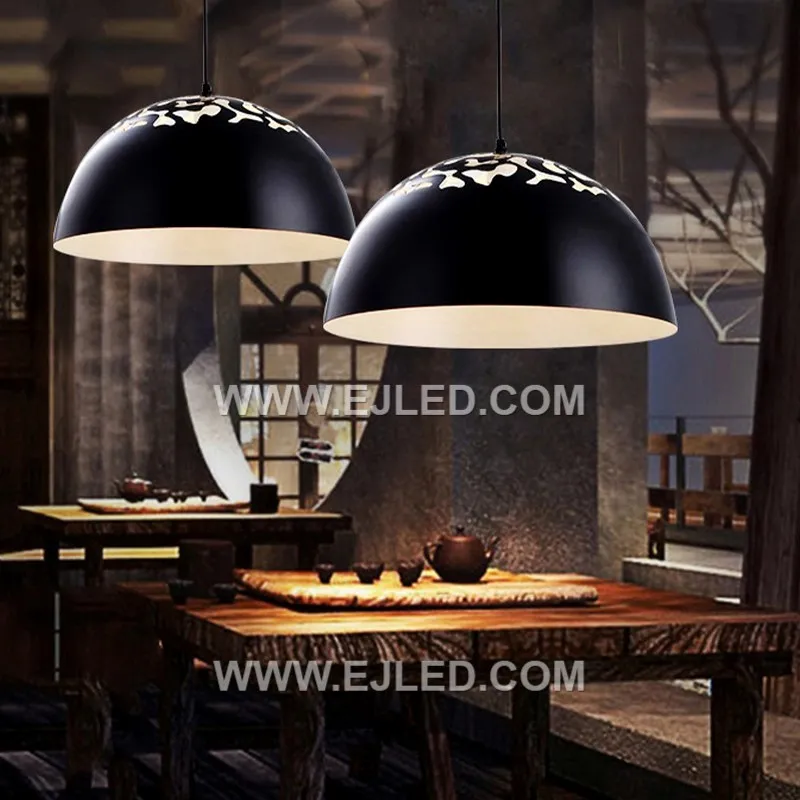 This MK0111 barn pendant light features a wide aluminum dome shade with an antique steel finish, offering a robust industrial-farmhouse aesthetic. Its shallow profile and reflective interior are designed for broad illumination. - view 5