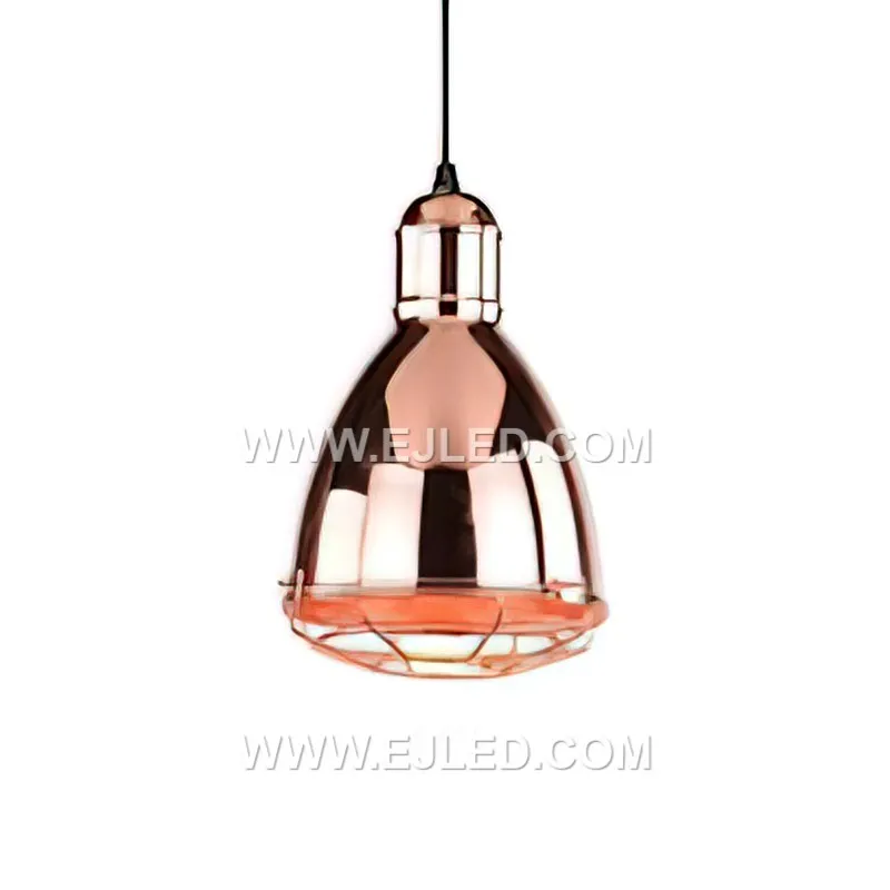The MK0118 dome pendant light is distinguished by its uniform black matte finish on the steel exterior. Its contrasting smooth white interior effectively reflects light from a single lamp, providing clear downlighting. - view 6