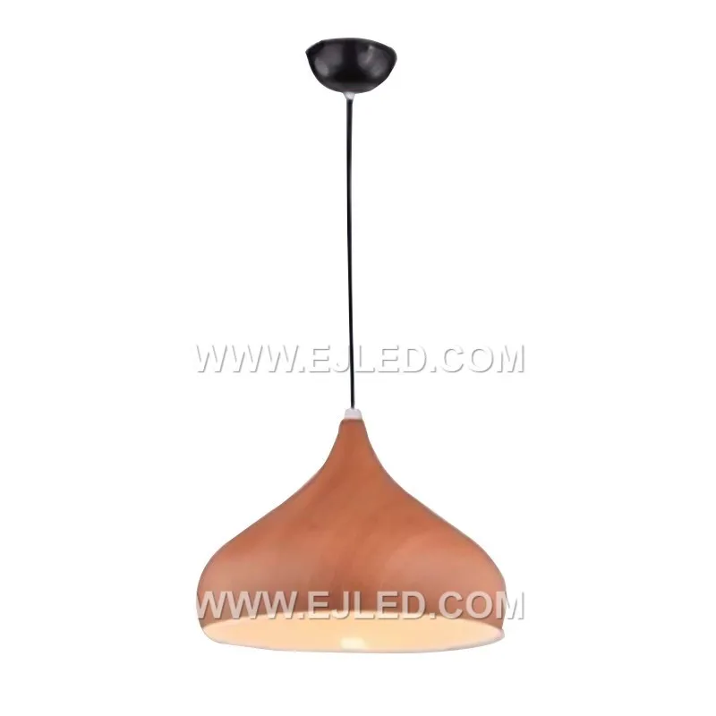 A distinctive gourd-shaped pendant, the MK0124 is crafted from natural wood with a light, visible grain. This fixture offers concentrated downlighting from a single lamp, suitable for specific task areas or smaller rooms.