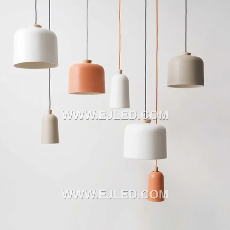 A distinctive gourd-shaped pendant, the MK0124 is crafted from natural wood with a light, visible grain. This fixture offers concentrated downlighting from a single lamp, suitable for specific task areas or smaller rooms. - view 2