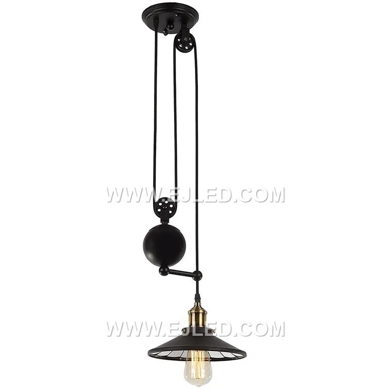 This linear chandelier, featuring three bowl-shaped iron shades, is proportioned for longer dining tables or large kitchen islands. Its extended form provides balanced illumination across expansive surfaces in a room. - view 2