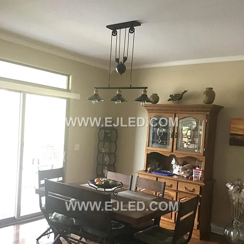 Black Chandelier In Brushed Antique Dark Metal Finish Industrial Linear Ceiling Fixture Hanging For Dining Rooms MK0142