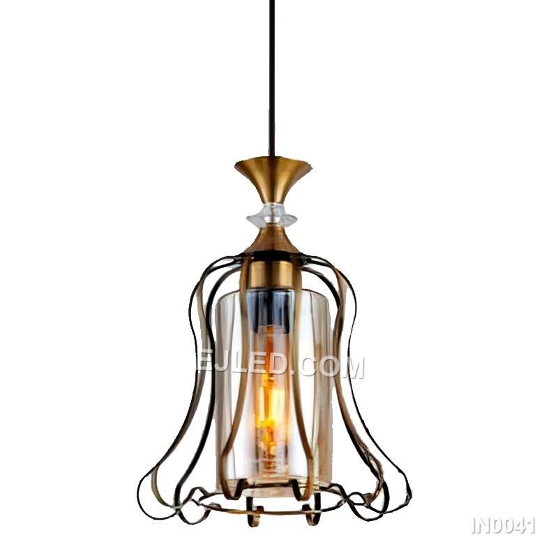Hanging Pendant Light with Electroplate Wire Metal Cage Lampshade Classic Ambiance In Any Space IN0041