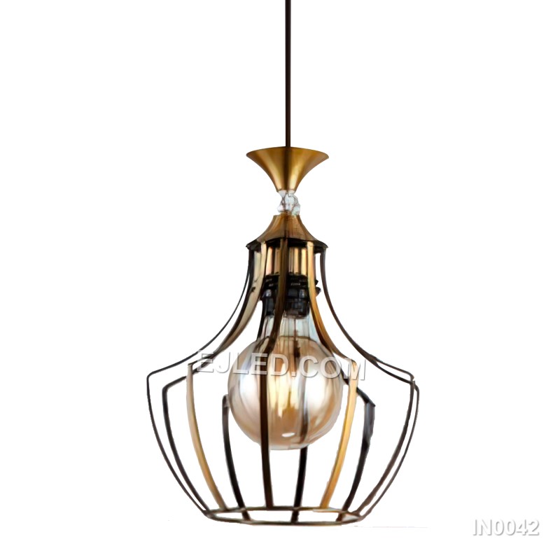 Pendant Lighting Fixtures Gold Farmhouse Hanging Chandelier Lights Wire Metal Electroplate Lampshade for Kitchen Island IN0042