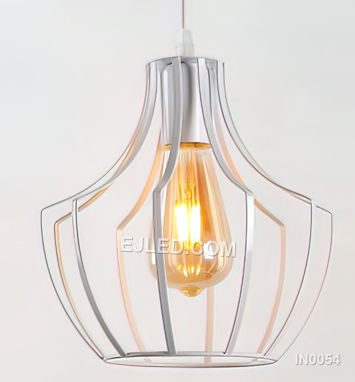 Lamps Home Decor Iron Pendant Lights White Color Modern Chandeliers Lighting for Kitechen Island Hotel Bar 1-Light IN0054