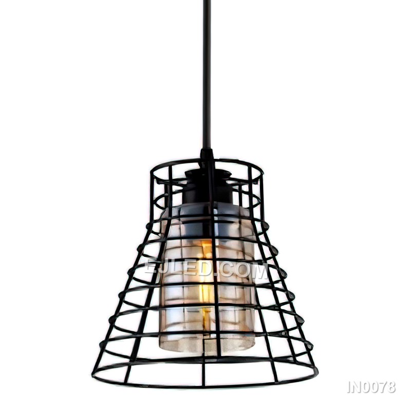 Modern Chandelier Black Pendant Lights with Clear Glass Shade Iron Pendant Light for Home Decor Kitchen Island IN0078