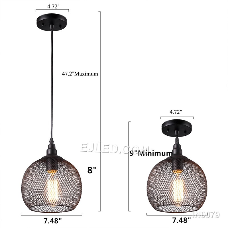 In kitchens, dining rooms, or workspaces, the IN0079 Iron Pendant Light provides targeted illumination. Its wide black dome shade with a white interior efficiently directs a broad beam downwards from a single lamp. - view 5