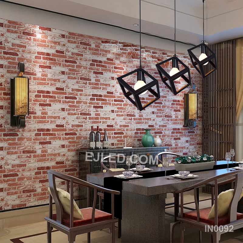 Modern Lights Black Pendant Lights Metal Cage Chandelier House Light for Kitchen Island Light Fixtures 3-Lights E26 IN0092