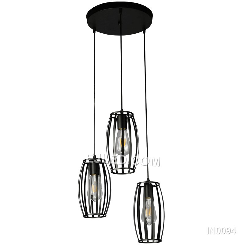 The IN0094 pendant light features an open cuboid shade crafted from light-coloured wooden slats, designed to directly expose the single lamp for broad, unhindered illumination. - view 2