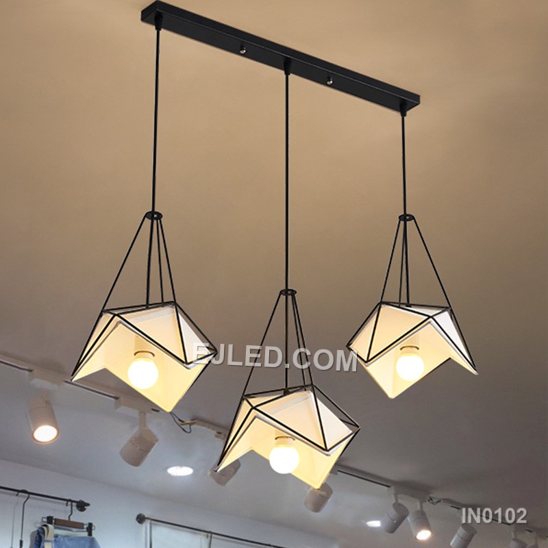 Zhongshan Guzhen Industrial Lighting Modern Pendant Lights 3 Heads Adopts PVC and Cast Iron Material for Foyer IN0102