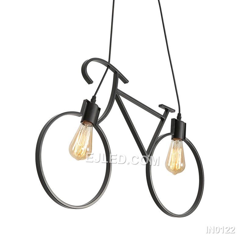 Bicycle Pendant Lights Modern Chandelier Home Lighting Ceiling Lamp with 2-Light E26 E27 Socket for kid Room Foyer IN0122