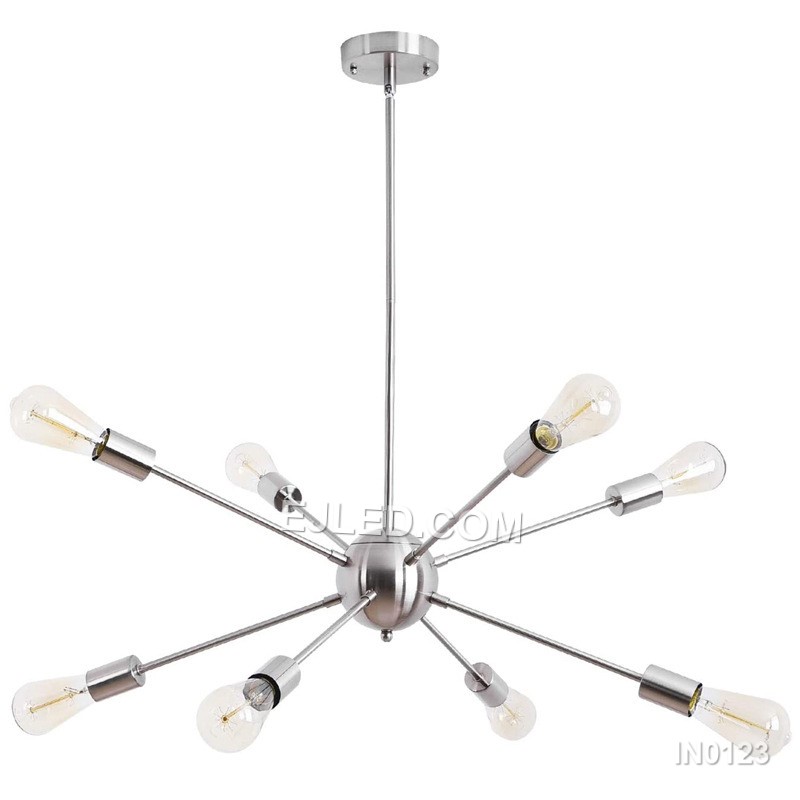Modern Sputnik Chandelier Light Fixture with Rotatable and Adjustable 12-Light Black and Gold Chandelier for Kitchen Foyer IN0123