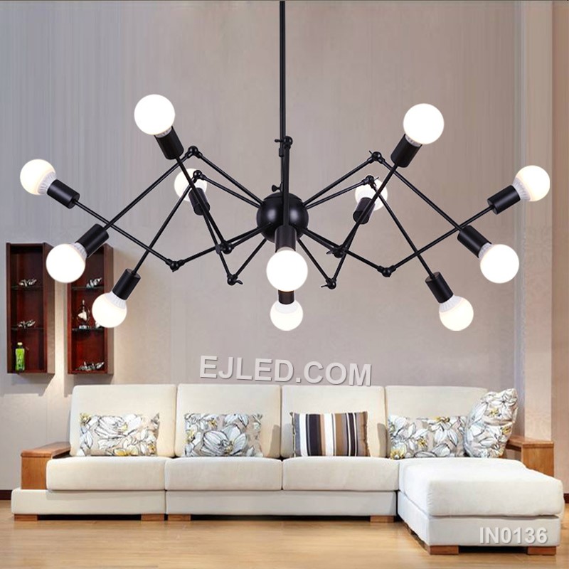 Sputnik Chandelier 16-Lights Spider Shape Modern Chandeliers Mid Century Ceiling Light Fixtures for Hallway Foyer Bar IN0136