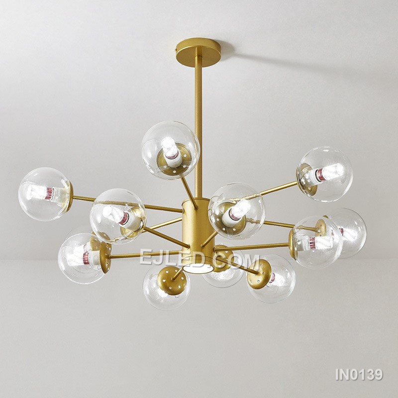 Large Ceiling Light Fixture with Glass Classic 12 Light Chandelier Black Pendant Lights for Home Decor Bathroom Farmhouse IN0139