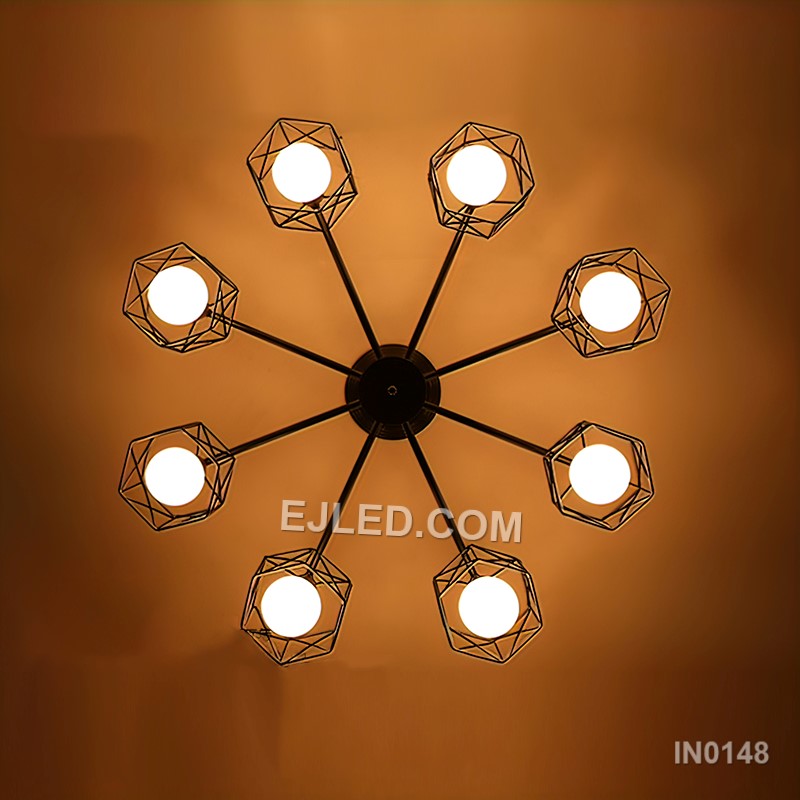 Lights Decorative Pendant Lights 3 Arms Cluster Metal Wire Cage Lighting Ceiling Modern House Light for Kitchen Island IN0148