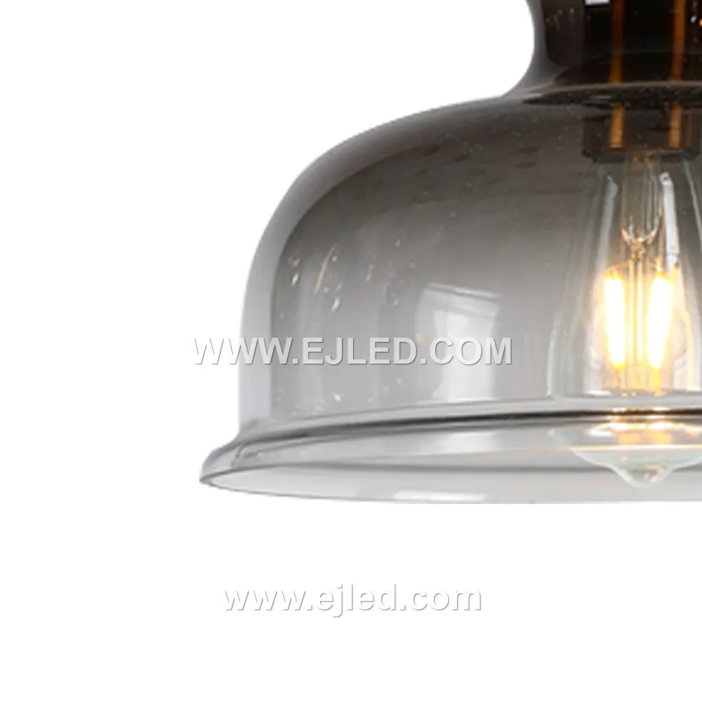 Zhongshan Wholesale Black Glass Pendant Light Fixture Wine Bottle Lampshade with E26 E27 Socket for Living Room GL0004