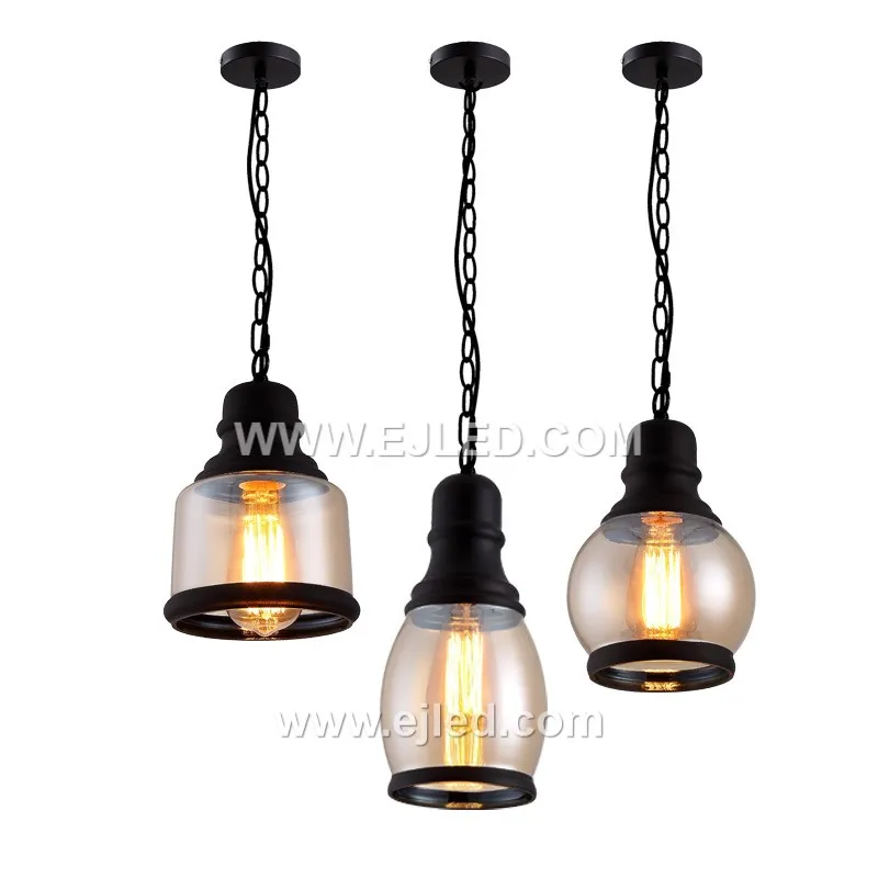 The GL0005 is a single bell-shaped pendant light, featuring an external black finish complemented by a contrasting golden interior. It is well-suited for focused task lighting or accent illumination.