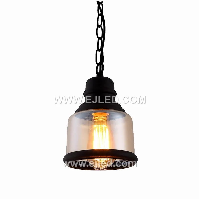 The GL0005 is a single bell-shaped pendant light, featuring an external black finish complemented by a contrasting golden interior. It is well-suited for focused task lighting or accent illumination. - view 4