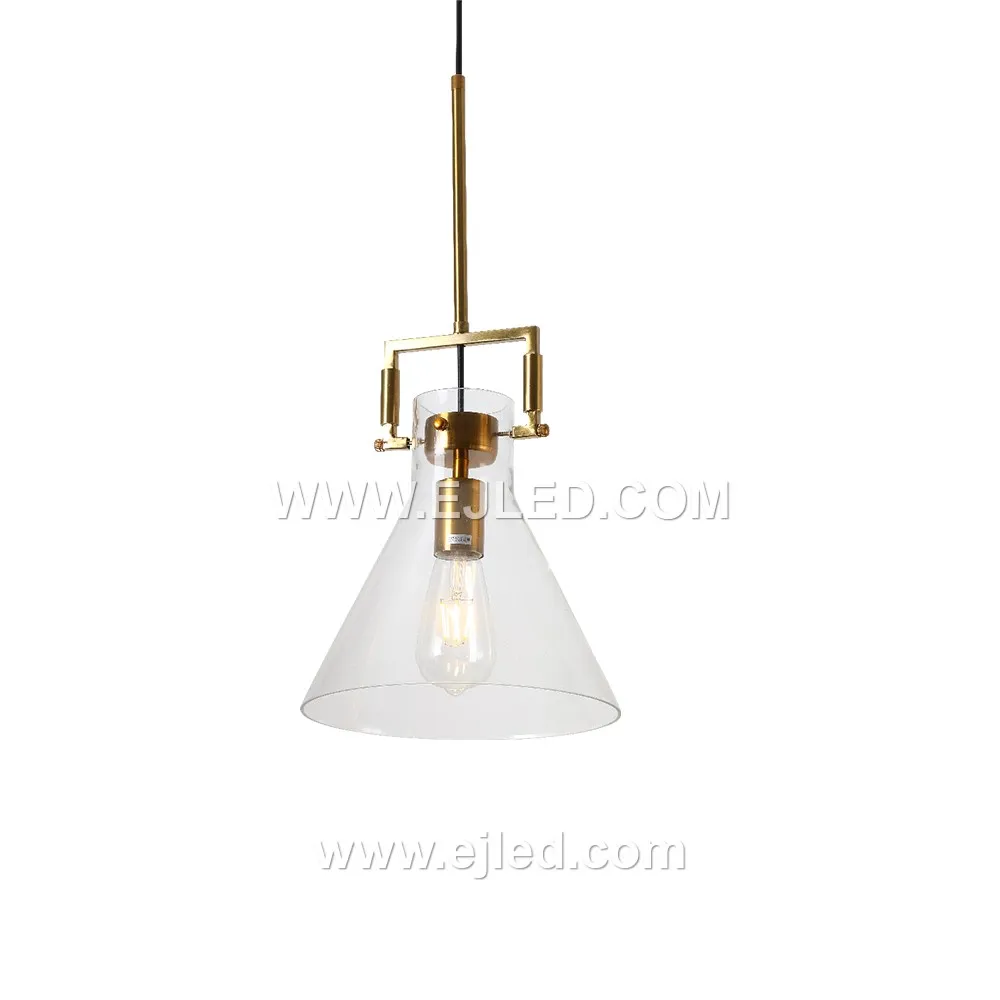 A compact cylindrical pendant light, model GL0055 features a clear, subtly flared glass shade. Its small scale suits intimate settings or can be grouped for impact, providing direct and ambient light. - view 6