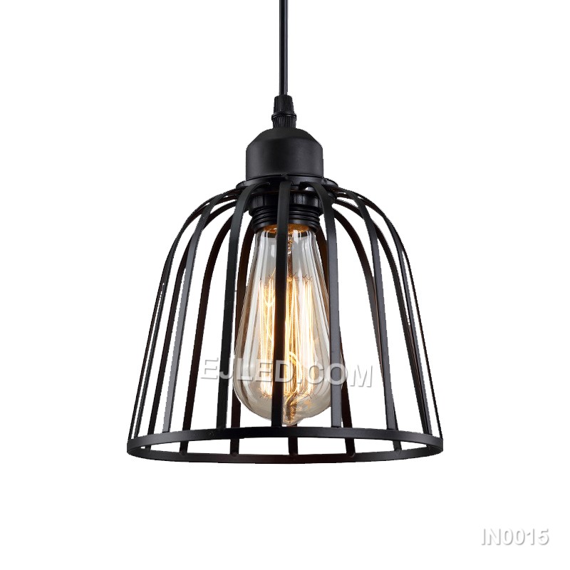 Black Pendant Light Iron Ceiling Hanging Light Fixtures with Hemispherical shade E27 Holder for Kitchen Bedroom IN0015