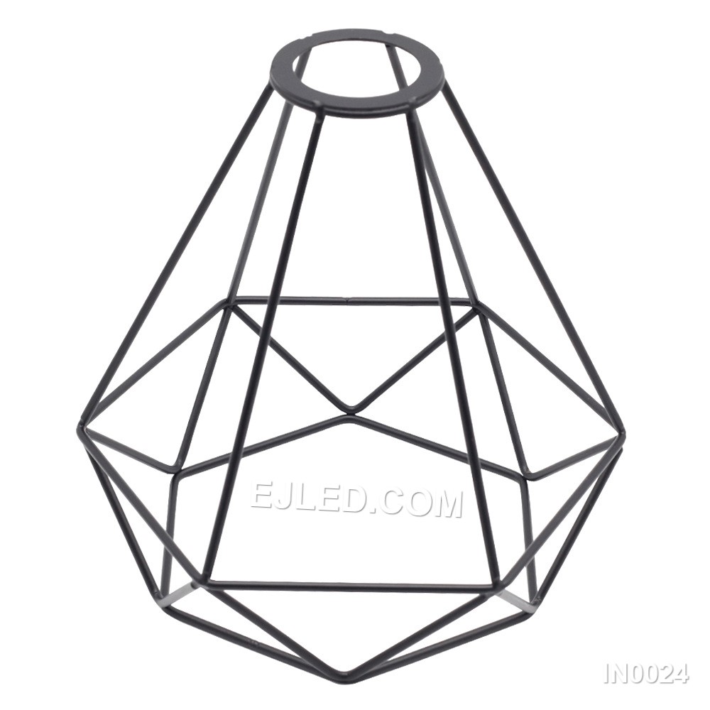Diamond Pendant Light Fixture with Iron Ceiling Lampshade E27 Holder Led Lighting Black and Gold color for Kitchen IN0024