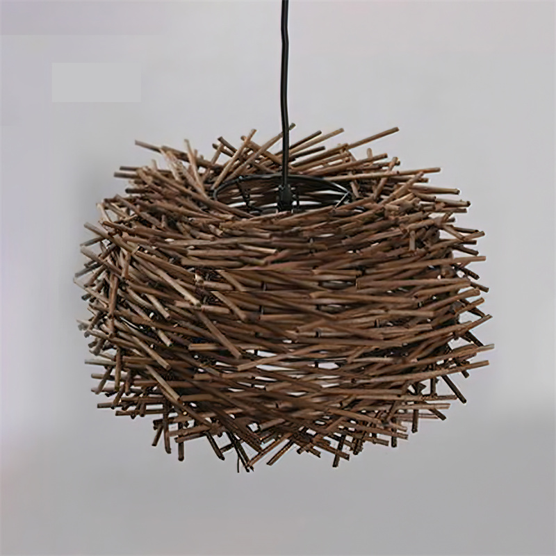 New Bamboo Lantern Pendant Lamp Hand-Woven Bamboo E27 Lighting Fixtures Hanging Light pendant lamp rattan RT0030
