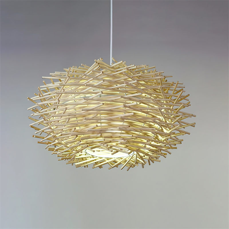 New Bamboo Lantern Pendant Lamp Hand-Woven Bamboo E27 Lighting Fixtures Hanging Light pendant lamp rattan RT0030