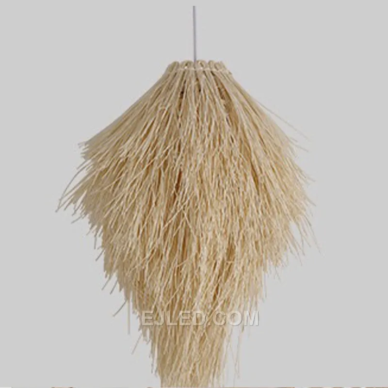 Natural rattan is meticulously woven into the RT0022, a tall conical pendant that offers a unique interplay of light and shadow. Its open "feather" design allows generous light distribution while showcasing the organic material. - view 2