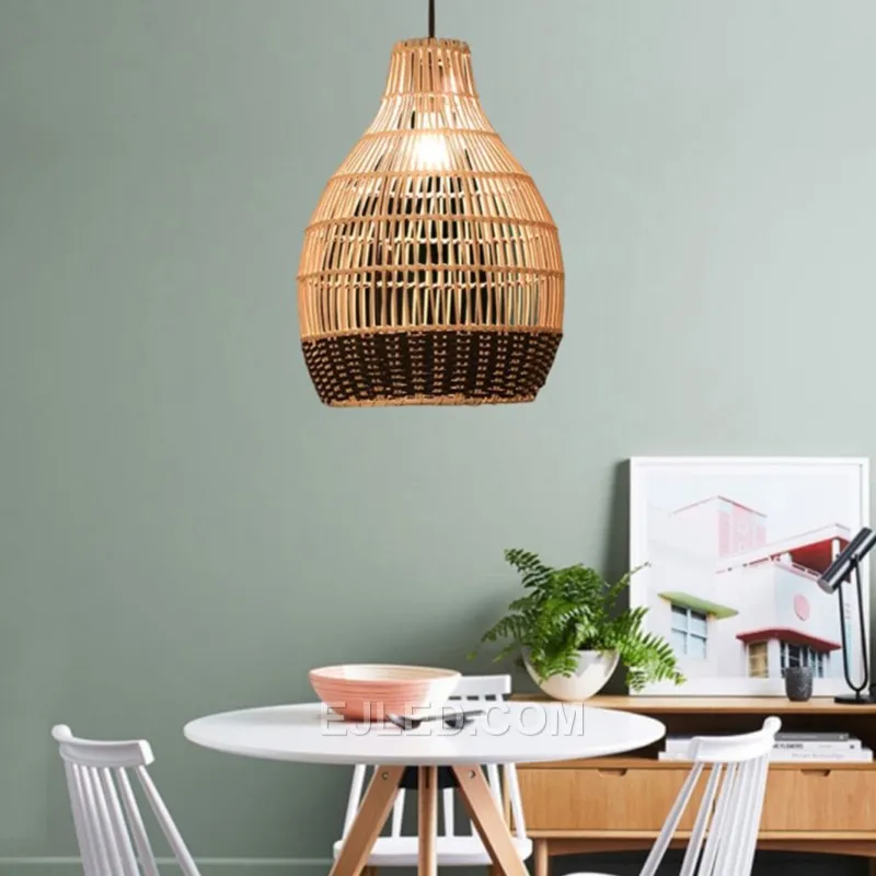 Hand-woven with High-quality Bamboo Pendant Light for Farm Decoration Chandelier Light Fixtures RT0010