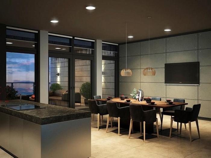 European and American architecture, Kiev, Ukraine, a luxury villa with striking interiors and panoramic views, hyper-artistic