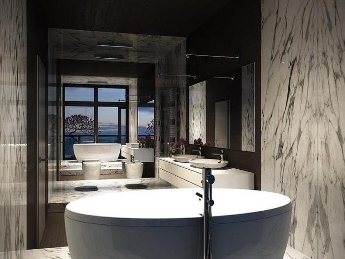 European and American architecture, Kiev, Ukraine, a luxury villa with striking interiors and panoramic views, hyper-artistic