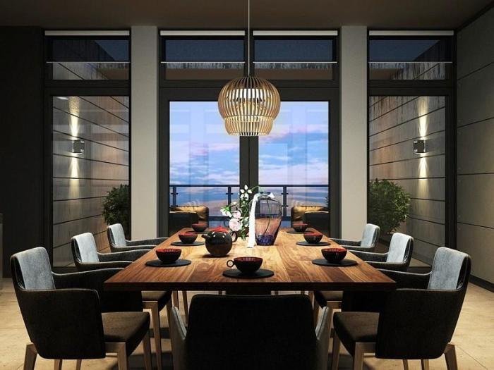 European and American architecture, Kiev, Ukraine, a luxury villa with striking interiors and panoramic views, hyper-artistic 