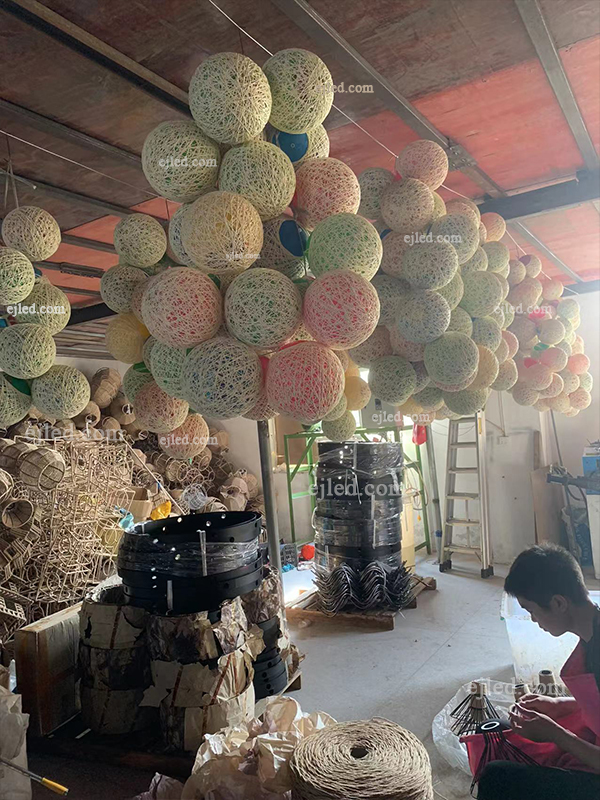 DIY Homemade Hemp Rope Ball Lampshade