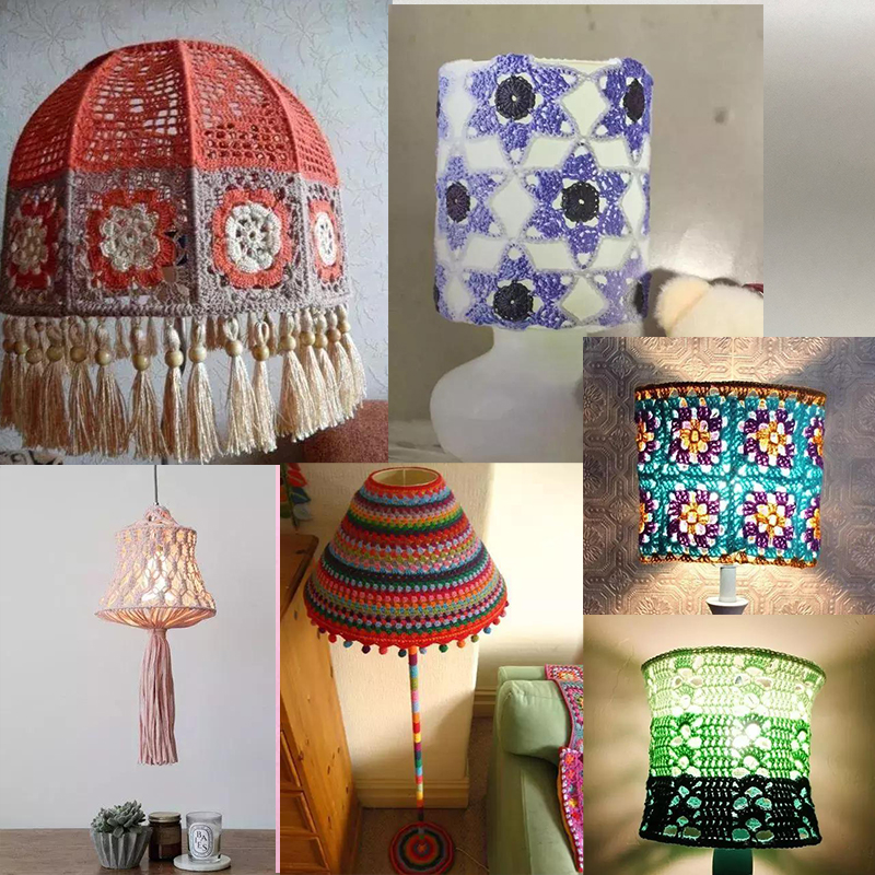DIY hand-crocheted lampshade