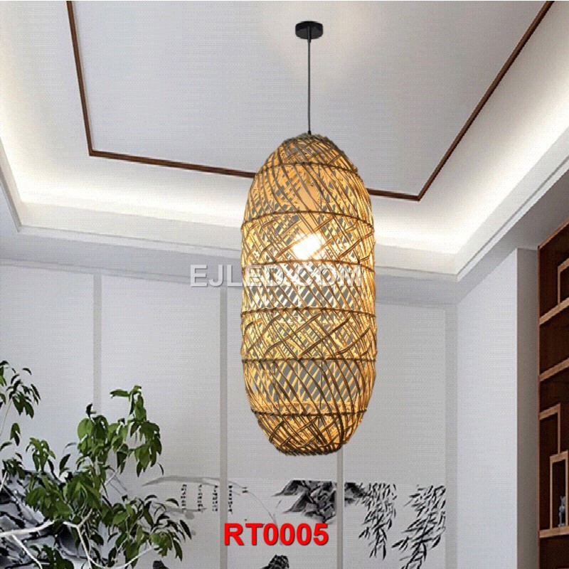 Folk handmade rattan weaving creative table lamp