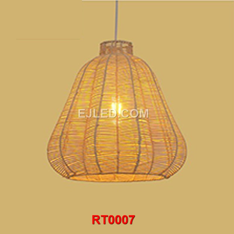 Folk handmade rattan weaving creative table lamp