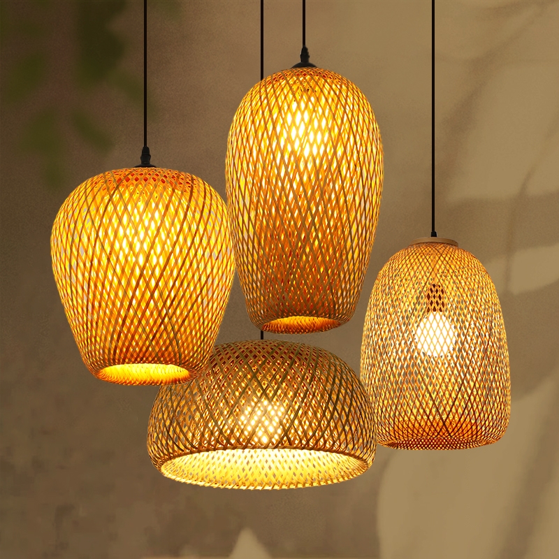 How to DIY Lantern Rattan Lamp Chanderlier Method Illustration