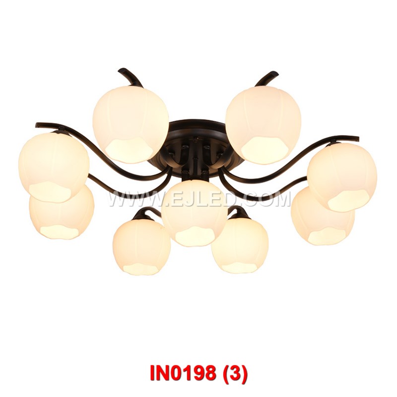 Nordic Retro Modern Glass Chandelier For Living Room