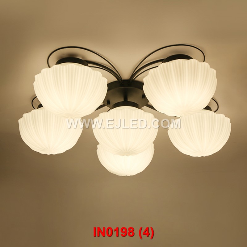 Nordic Retro Modern Glass Chandelier For Living Room